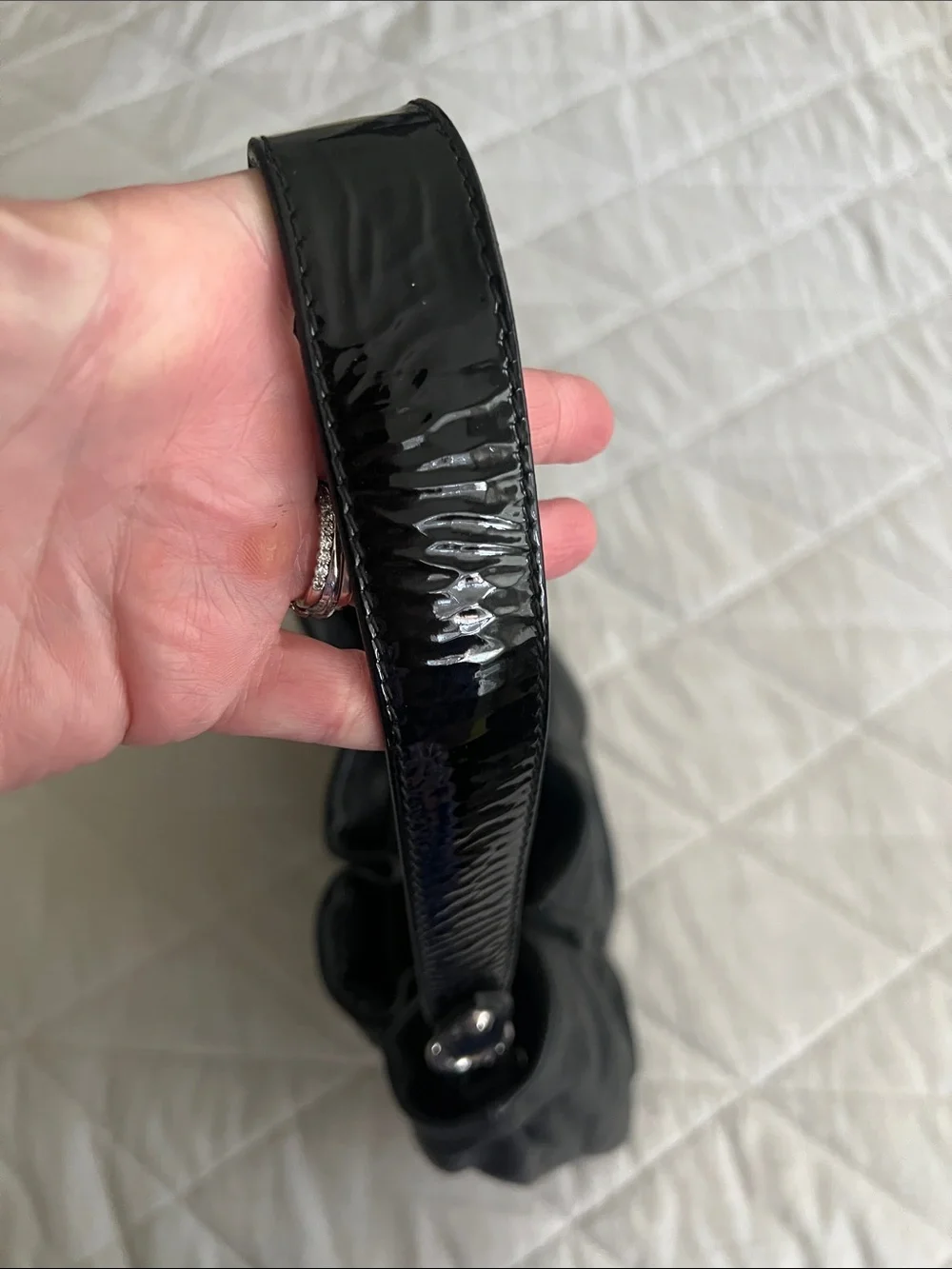 Furla black leather bucket bag hobo bag